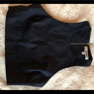 Elizabeth & James Denim Zip Crop Tank